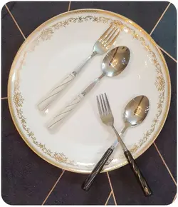 قاشق و چنگال غذا طرح مارپیچ یونیک