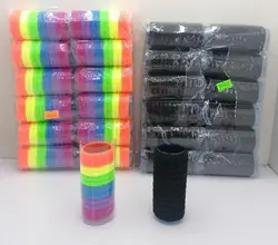 کش مو لوله ای حوله ای رنگی و مشکی تک سلفون (144 عددی)