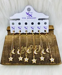 گوشواره آویز طرح ستاره 2