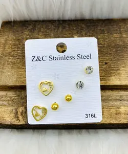 گوشواره میخی 3 جفتی1