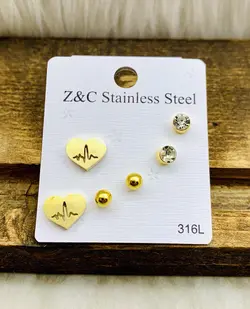 گوشواره میخی 3 جفتی6