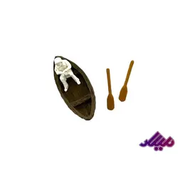 تزئینات قایق 3سانت همراه پارو قایقران 1.5 سانت رنگ رندم - گروه هنری میلاد