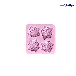 قالب گل رز برگ دار 4تایی 8.5*8.5سانت - گروه هنری میلاد