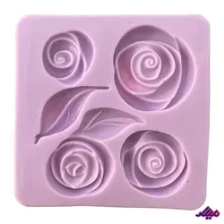 قالب گل رز و برگ 10*10 سانت - گروه هنری میلاد