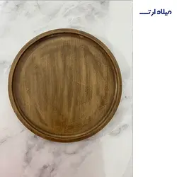ظروف بتنی سینی گرد طرح چوب 25 سانت - گروه هنری میلاد