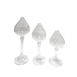 ست پیرکس سه عددی جا شمعی اشکی پلاس - گروه هنری میلاد