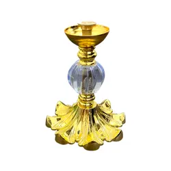 پايه زنبق کريستال درشت طلايي ارتفاع 13 قطر 10 سانت - گروه هنری میلاد