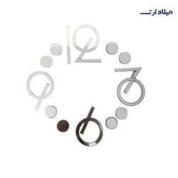 اعداد ساعت انگلیسی 9 سانت نقره ای 4 تایی با نشان گرد - گروه هنری میلاد