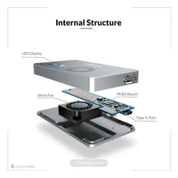آداپتور SSD NVME محفظه ORICO M.2 با LED دما و فن خنک کننده | چیاکالا
