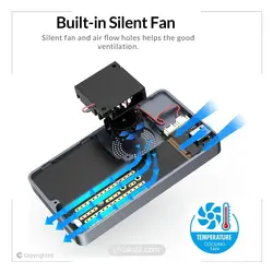 آداپتور SSD NVME محفظه ORICO M.2 با LED دما و فن خنک کننده | چیاکالا