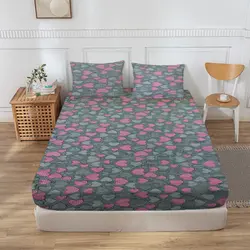 سرویس ملحفه سندس مدل قلبی دونفره 3 تکه