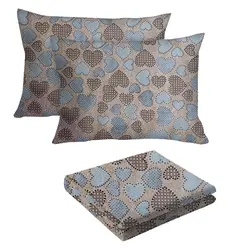 سرویس ملحفه سندس مدل قلبی دونفره 3 تکه