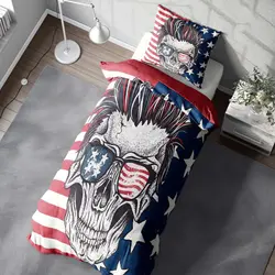 سرویس خواب کد M-4050 طرح پرچم آمریکا یکنفره 4 تکه