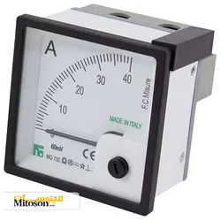 آمپرمتر آنالوگ DC میزوره MQ72E 40A F.C.Misure Analogue Ammeter DC MQ72E 40A