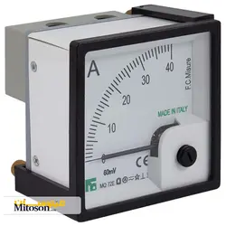 آمپرمتر آنالوگ DC میزوره MQ72E 40A F.C.Misure Analogue Ammeter DC MQ72E 40A