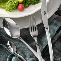 سرویس قاشق و چنگال 158 پارچه فلورانس براق جعبه چوبی پایه‌دار