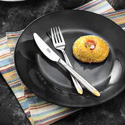 سرویس قاشق و چنگال 116 پارچه پالرمو دورطلایی جعبه کادویی