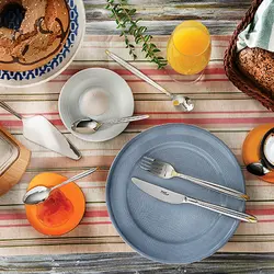 سرویس قاشق و چنگال 116 پارچه پالرمو دورطلایی جعبه کادویی
