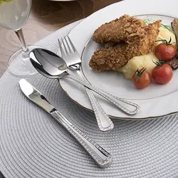 سرویس قاشق و چنگال 86 پارچه برلین براق جعبه چوبی مشکی