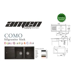 سینک گرانیتی توکار آمن مدل Amen Como