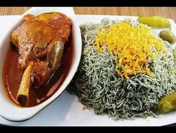 سبزی پلو با ماهیچه/گردن