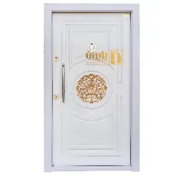 درب ضد سرقت رنگ سفید طلایی پایون | درب فلزی پایون