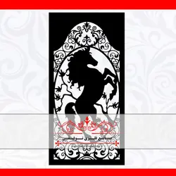 ورق برش لیزر طرح رخش - درب لیزری cnc ، درب فلزی ، درب فرفورژه ، نرده فرفورژه