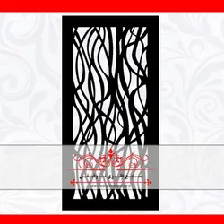 ورق برش لیزر طرح روبان - درب لیزری cnc ، درب فلزی ، درب فرفورژه ، نرده فرفورژه