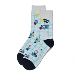 جوراب چهارخونه آبی و سفید عروسکی کیوی