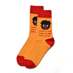 جوراب ساقدار طرح پسرک سیاه کیوی