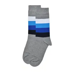 جوراب ساقدار مردانه پنج خط خاکستری روشن لجند