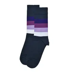 جوراب ساقدار مردانه پنج خط سورمه ای لجند