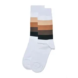 جوراب ساقدار مردانه پنج خط سفید و قهوه ای لجند