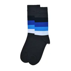 جوراب ساقدار مردانه پنج خط نوک مدادی و آبی لجند