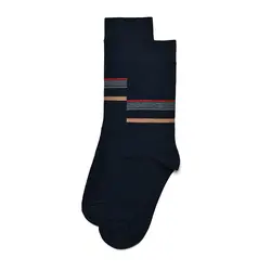 جوراب مردانه ساقدار خط دار مشکی لجند