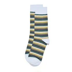 جوراب مردانه ساقدار راه راه سفید لجند