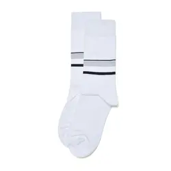 جوراب مردانه ساقدار سفید و طوسی لجند