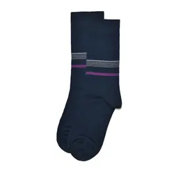 جوراب مردانه ساقدار مشکی و بنفش لجند