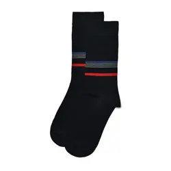 جوراب مردانه ساقدار مشکی و نارنجی لجند