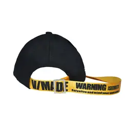 کلاه بیسبالی بند دار ، نوشته دار مشکی زرد