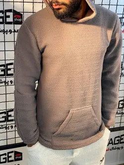هودی بره ای تدی رنگ شکلاتی گرم و شیک
