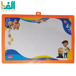 تخته سیاه و وایت بورد 45 × 30 سانت ویان مدل EB75 طرح Baby Boss به همراه پاک کن، ماژیک و گچ