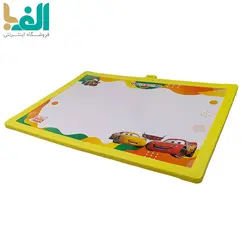 تخته سیاه و وایت بورد 45 × 30 سانت ویان مدل EB75 طرح Cars به همراه پاک کن، ماژیک و گچ