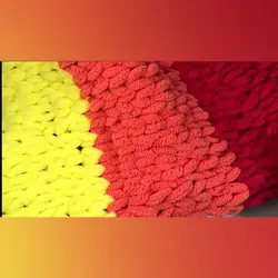 آموزش بافت  انگشتی بدون دخالت میل و قلاب پتو پافی  بصورت فیلم رج به رج همراه با رفع اشکال