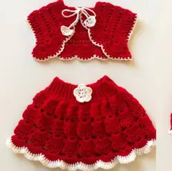 آموزش ست لباس بچگانه بافتنی
