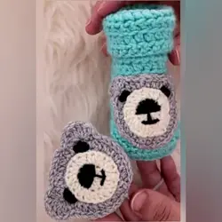 اموزش بافت  پاپوش خرسی بصورت فیلم رج به رج همراه با رفع اشکال