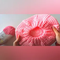 اموزش بافت  کلاه فرانسوی بصورت فیلم رج به رج همراه با رفع اشکال