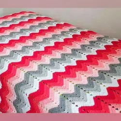 اموزش بافت زیگزاگ بصورت فیلم رج به رج همراه با رفع اشکال  مناسب برای انواع پتو روتختی شال مبل