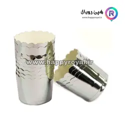 کپسول مافین لیزری نقره ای 25 تایی - فروشگاه هپی رویال - لوازم قنادی