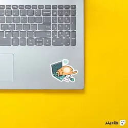 استیکر لپ تاپ کول طوری - گربه در حال کد زدن